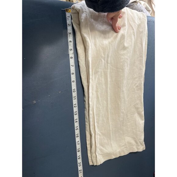 New Linen Blend Jumpsuit Sz 8 Beach Coastal Resort Vacation V-Neck Drawstring - Picture 15 of 16